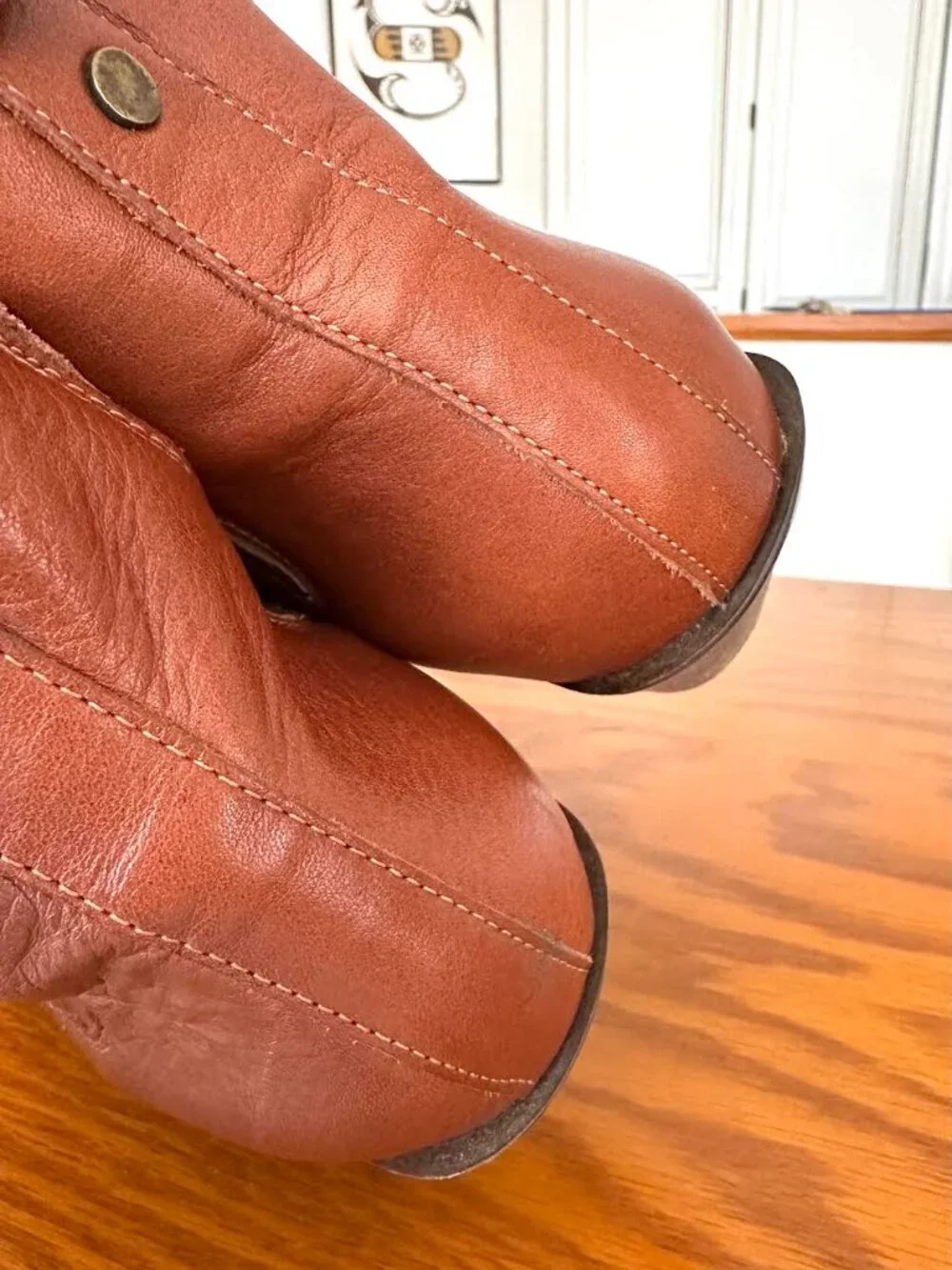 Patina Leather Dakota Western Ankle Boot Tucson Cognac